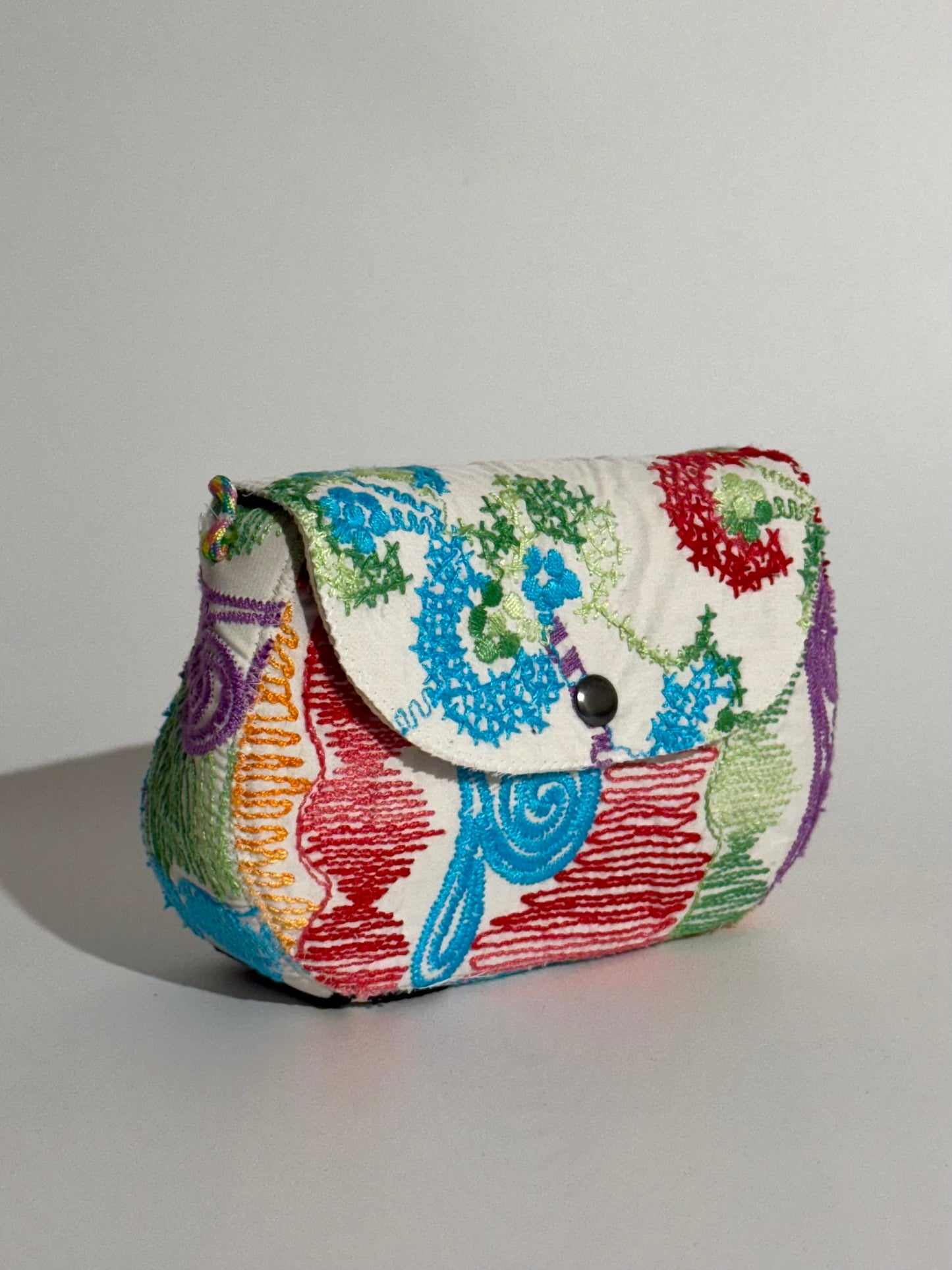 Borsa luna tessuto mexicano azzurro verde