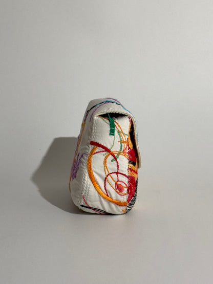 Borsa Luna Disegno Messicano Arancio e Verde