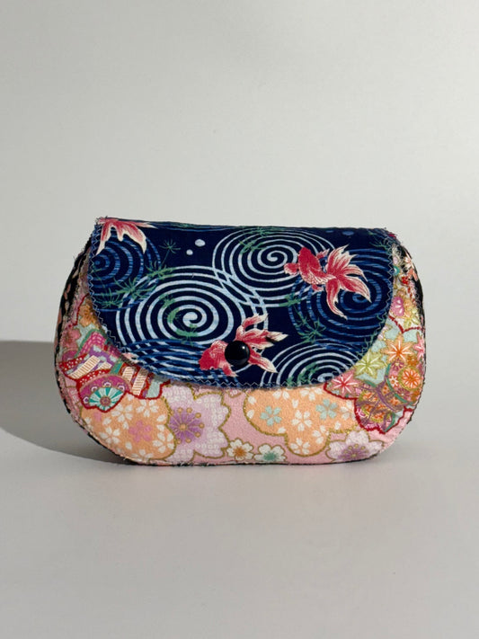 Borsa Luna Carpe Giapponesi e Fiori Neri