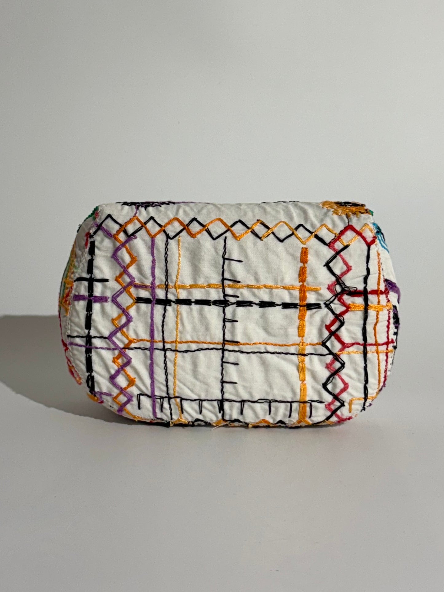 Borsa Luna tessuto Mexicano Viola/Arancio