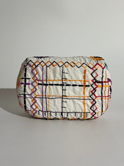 Borsa Luna tessuto Mexicano Viola/Arancio