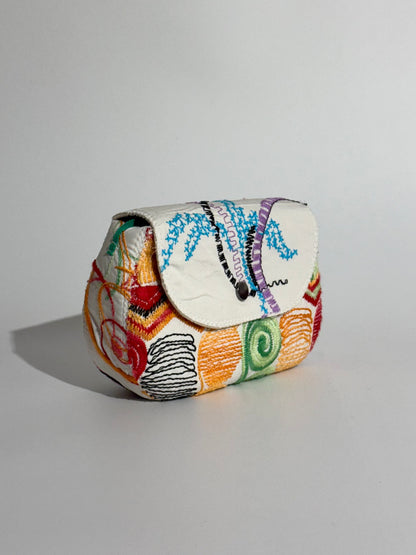 Borsa Luna Disegno Messicano Arancio e Verde