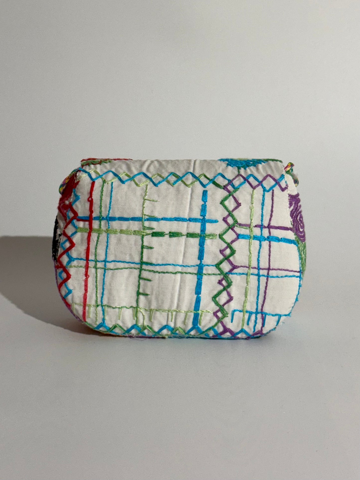 Borsa luna tessuto mexicano azzurro verde