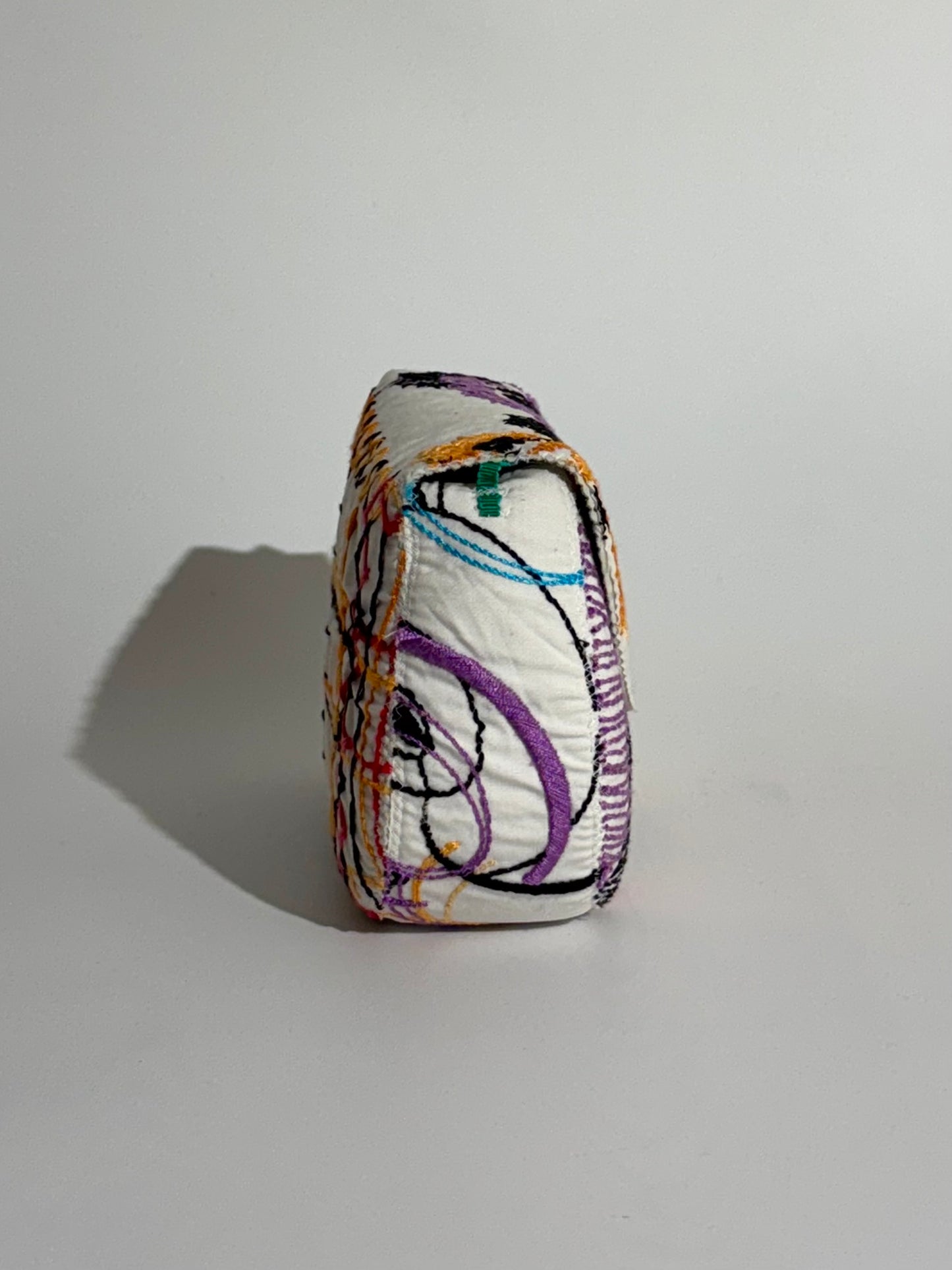 Borsa Luna tessuto Mexicano Viola/Arancio