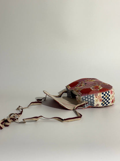 Borsa Luna disegno patchwork giapponese rosso e oro